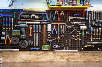 Workbench with Organized Tools